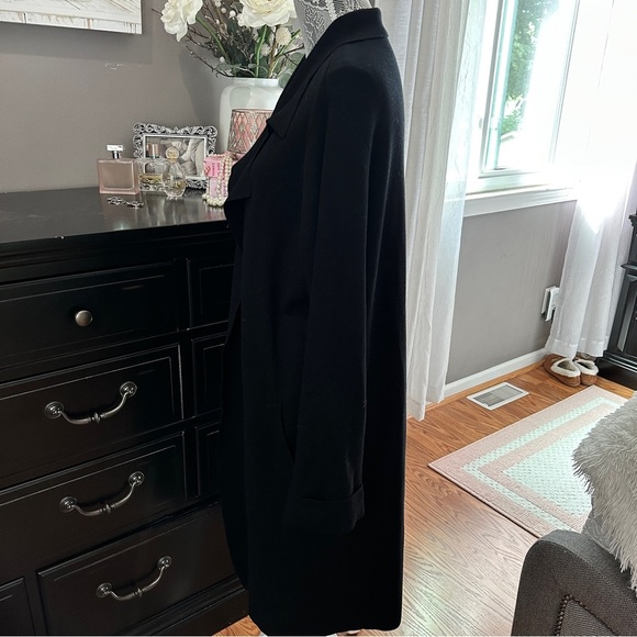 Soia & Kyo Black Long Waterfall Collar Coat Lightweight Drape Jacket Size M - Picture 6 of 16